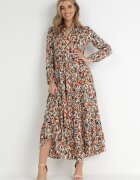 rosa Rochie tip cămașă Portocalie cu volan Paldam
