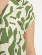rosa Rochie tip cămașă Verde cu model geometric Saranea