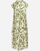 rosa Rochie tip cămașă Verde cu model geometric Saranea