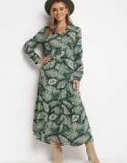 rosa Rochie tip cămașă Verde închis cu flori Zari