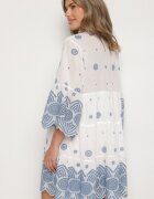 rosa Rochie tip cutie Albă Din bumbac cu model etno Rallea