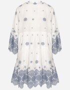 rosa Rochie tip cutie Albă Din bumbac cu model etno Rallea