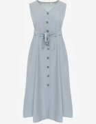 rosa Rochie Trapez Albastru deschis cu cordon legat Brystia