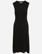 rosa Rochie trapez Negru-Alb din Vâscoză încheiată cu nasturi Zetiella