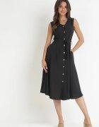 rosa Rochie Trapezoidală Neagră cu Curea Legată Brystia