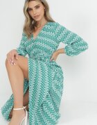 rosa Rochie Verde Cloș cu elastic în talie Mosho