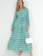 rosa Rochie Verde Cloș cu elastic în talie Mosho