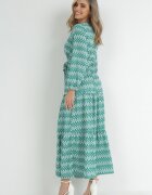 rosa Rochie Verde Cloș cu elastic în talie Mosho
