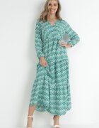 rosa Rochie Verde Cloș cu elastic în talie Mosho