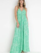rosa Rochie Verde Cloș Maxi Cu legătură la gât Inabella