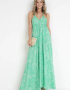 rosa Rochie Verde Cloș Maxi Cu legătură la gât Inabella