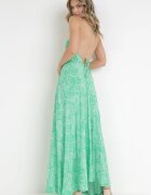 rosa Rochie Verde Cloș Maxi Cu legătură la gât Inabella