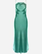 rosa Rochie Verde De Satin Chrentizo