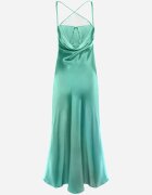 rosa Rochie Verde De Satin Chrentizo
