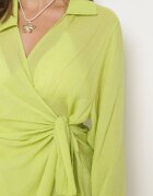rosa Rochie Verde Deschis petrecută cu guler Qeviana