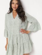 rosa Rochie Verde deschisă Evazată cu Volane Chrisley