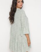 rosa Rochie Verde deschisă Evazată cu Volane Chrisley