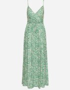 rosa Rochie Verde din bumbac cu bretele reglabile Risamasi