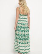 rosa Rochie Verde Din viscoză cu bretele reglabile cu model geometric Vididia