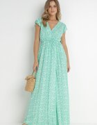 rosa Rochie Verde din Viscoză Kephestra