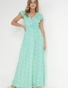 rosa Rochie Verde din Viscoză Kephestra