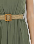 rosa Rochie Verde închis cu Curea Chrysaleia