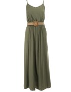 rosa Rochie Verde închis cu Curea Chrysaleia