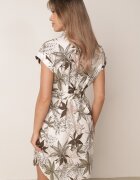 rosa Rochie Verde închis Tip cămașă Mini cu centură din material din bumbac cu model Besana