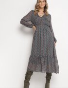 rosa Rochie Verde închisă cu Decolteu triunghiular și bandă elastică în talie Hutyz