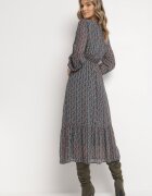 rosa Rochie Verde închisă cu Decolteu triunghiular și bandă elastică în talie Hutyz