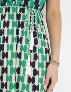 rosa Rochie Verde Maxi cu elastic în talie și curea împletită din Viscoză Vittorie
