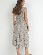 rosa Rochie Verde mentă-Roz Evazată Midi cu bretele late cu elastic în talie Anelanie