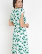 rosa Rochie Verde Petrecută cu elastic în talie Mubill