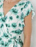 rosa Rochie Verde Petrecută cu elastic în talie Mubill