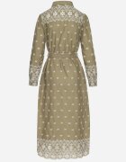 rosa Rochie Verde Stil Cămașă Cu Cordon Decorată Cu Broderie Valentirae