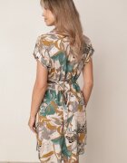 rosa Rochie Verde tip cămașă Mini Legată în talie Zoltia
