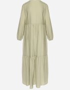 rosa Rochie Verde Tip cutie Maxi Decorată cu Cusături și Nasturi Kedora
