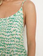 rosa Rochie Verde Vâscoză cu bretele subțiri decorată cu nasturi și volan Vikini