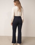 rosa Salopetă Bleumarin-Bej Elegantă cu parte superioară tip cămașă cu legătură și nasturi decorativi Noriti