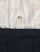 rosa Salopetă Bleumarin-Bej Elegantă cu parte superioară tip cămașă cu legătură și nasturi decorativi Noriti