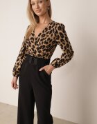rosa Salopetă Maro-Negru cu imprimeu leopard cu curea lată Vaison