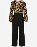 rosa Salopetă Maro-Negru cu imprimeu leopard cu curea lată Vaison