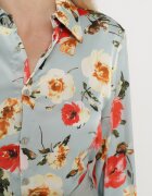 rosa Salopetă Verde deschis cu partea superioară tip cămașă cu imprimeu floral și curea legată Sorjana