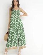 rosa Salopetă Verde Imprimată cu bretele cu picioare lungi din viscoză Jarie