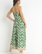 rosa Salopetă Verde Imprimată cu bretele cu picioare lungi din viscoză Jarie