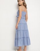rosa Set Albastru Bumbac cu model Vichy Fustă și Top Frolira