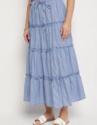 rosa Set Albastru Bumbac cu model Vichy Fustă și Top Frolira