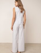 rosa Set din bumbac cu dungi vestă cu nasturi în formă de scoici și pantaloni Semaris Albastru