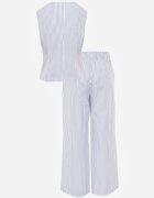 rosa Set din bumbac cu dungi vestă cu nasturi în formă de scoici și pantaloni Semaris Albastru