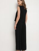 rosita Compleu negru tip costum cu in decorat cu zirconii Vestă și Pantaloni Rederose